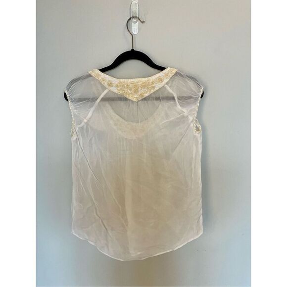 Willow & Clay white sheer embroidered blouse small - Picture 2 of 4